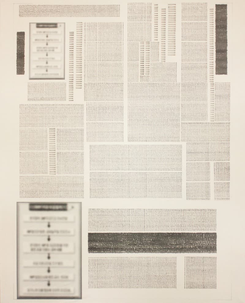 1997년 11월 22일 (나라망신.. 타이밍도 놓쳐) · 한지에 먹, 디지털 프린트 · 162.3cm x 130cm · (이미지출처 = 서울갤러리)