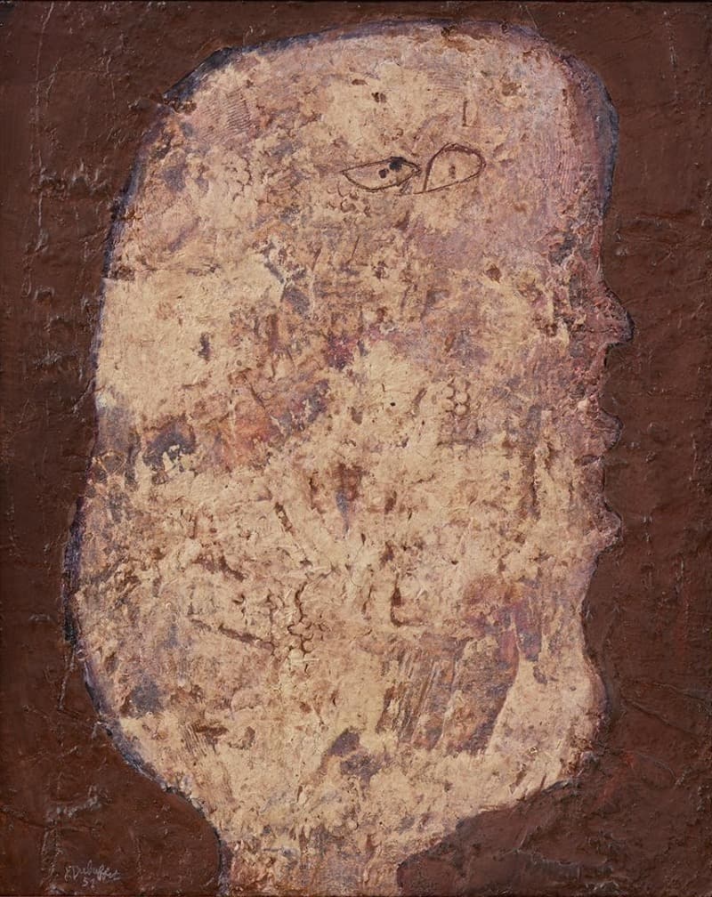 장 뒤뷔페, Haute tête en pomme de terre 30-31 août · 판지에 유채 · 81 x 65 cm · 1951 (이미지출처 = 오페라갤러리)