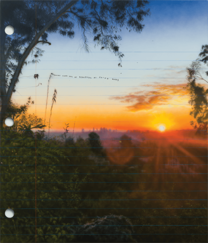 Coming Home Was As Beautiful As Going Away · Acrylic and pencil on canvas · 182.9 x 213.4 x 3.8 cm · 2021 (이미지출처 = 313아트프로젝트) · Coming Home Was As Beautiful As Going Away · Acrylic and pencil on canvas