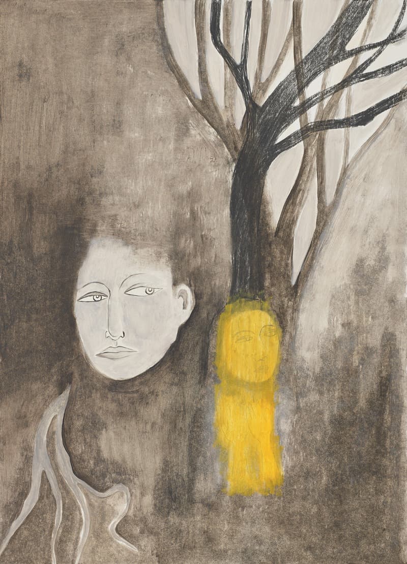 겨울밤 · Oil on paper · 54.8x39.5cm · 2011-2022 (이미지출처 = 스페이스 로) · Winter Night · Oil on paper