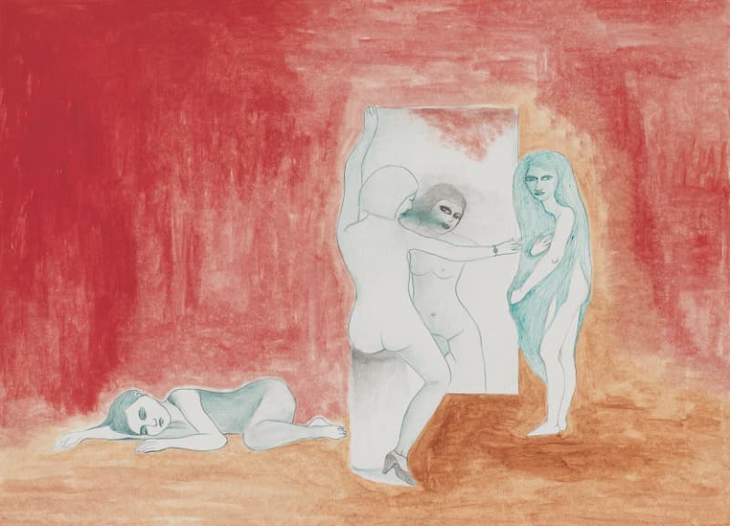 키키들 · Ink Pen and Oil on Hardboard · 39.5x54.8cm · 2011-2022 (이미지출처 = 스페이스 로) · The Kikis · Ink Pen and Oil on Hardboard