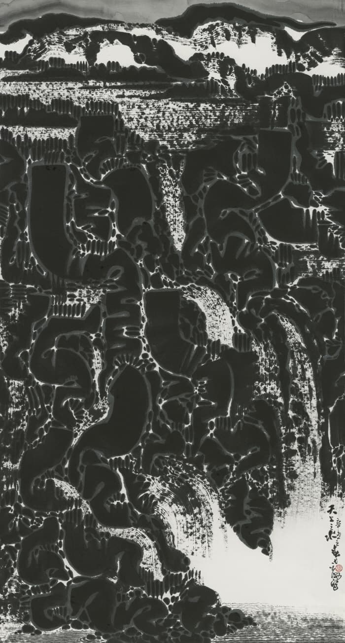 천상지수(天上之水) · 지본수묵 · 180x97cm · 2021