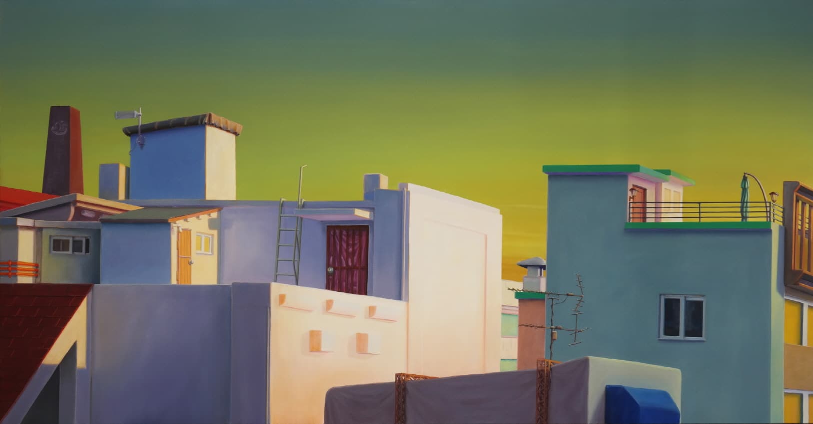 untitled(roofs, Hyehwa, Seoul) · oil on canvas · 85x170cm · 2021 · untitled(roofs, Hyehwa, Seoul) · oil on canvas
