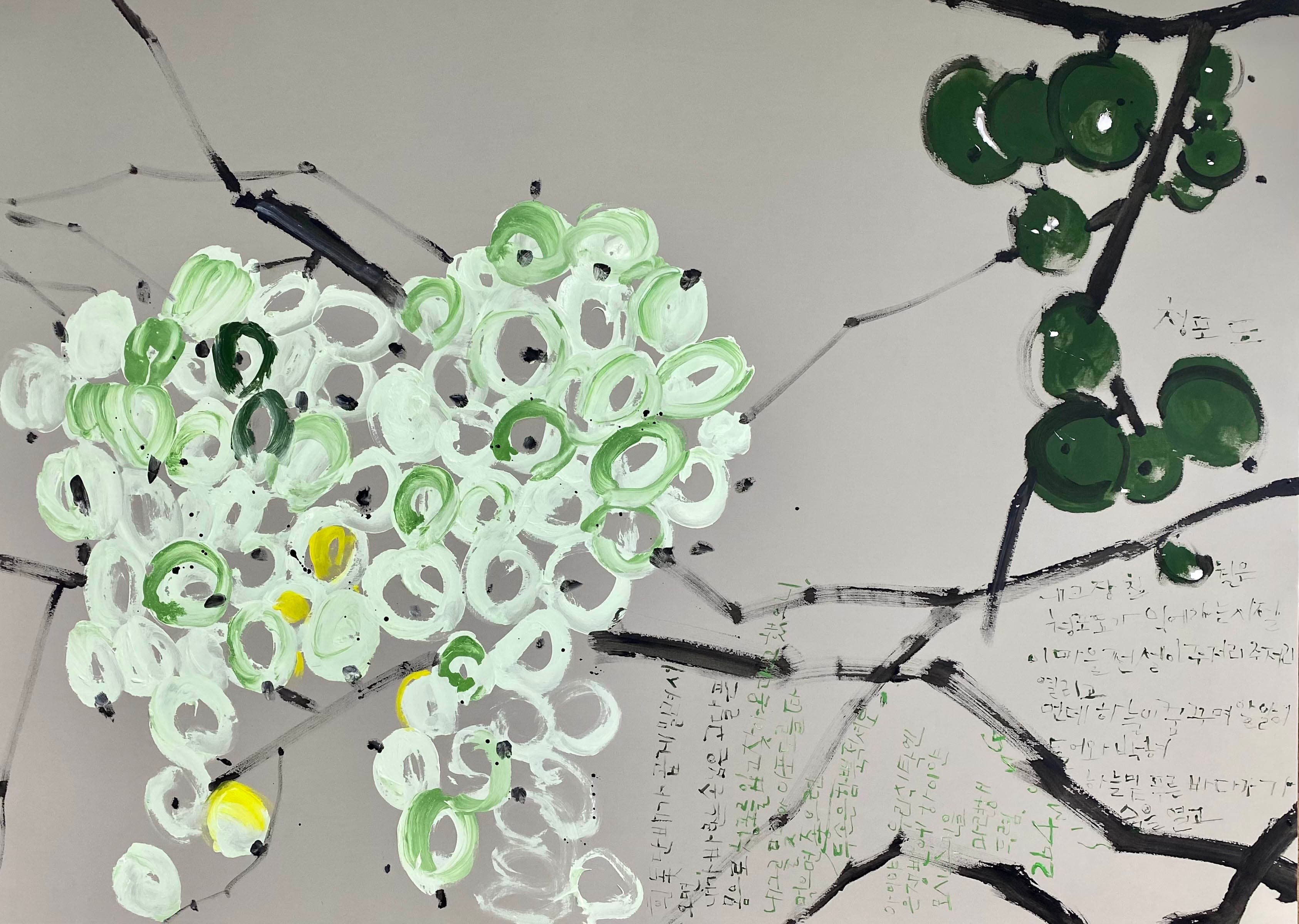 내 고장 칠월 · 판넬에 천, 아크릴릭 · 135 x 187 cm · 2021