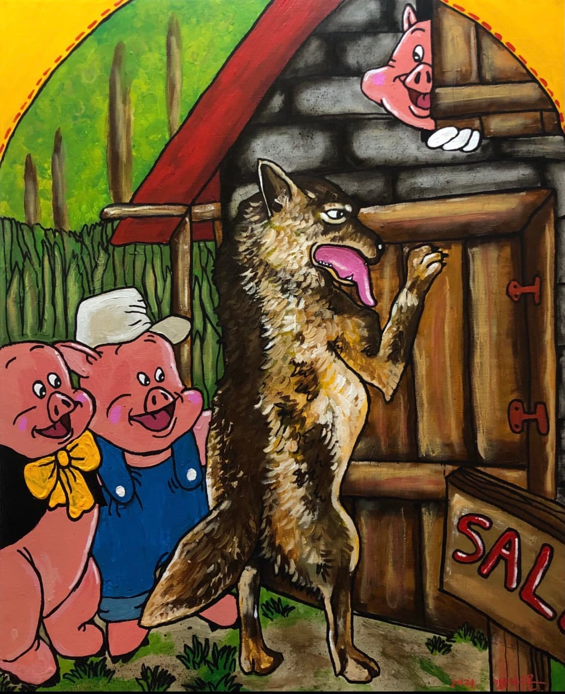 복덕방 · Mixed media on canvas · 80.3 x 65.1 cm · 2021