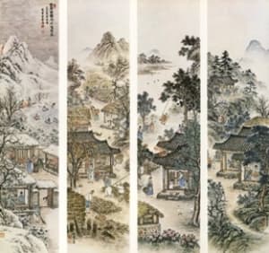 경직도(8곡병풍중4곡) 耕織圖(8曲屛風中4曲)