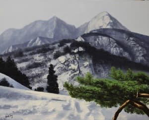 북한산의 설경