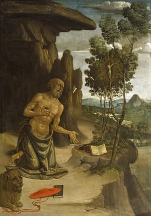 Depiction of St. Jerome during his isolation in the Syrian desert.[2] The Walters Art Museum.