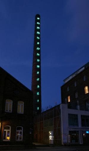 Installation of Fibonacci numbers by Mario Merz at the Centre for International Light Art in Unna