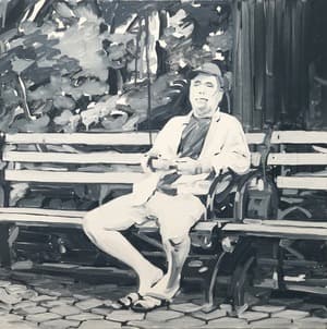 An old man sitting