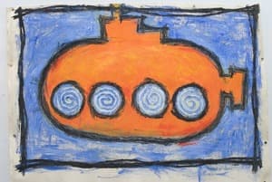 an Orange color submarine