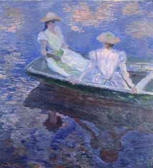 Young Girls in a Row Boat