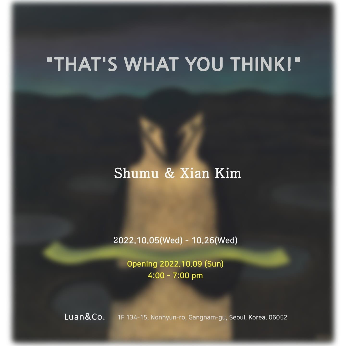 김시안, 슈무 : THAT'S WHAT YOU THINK! 전시 포스터